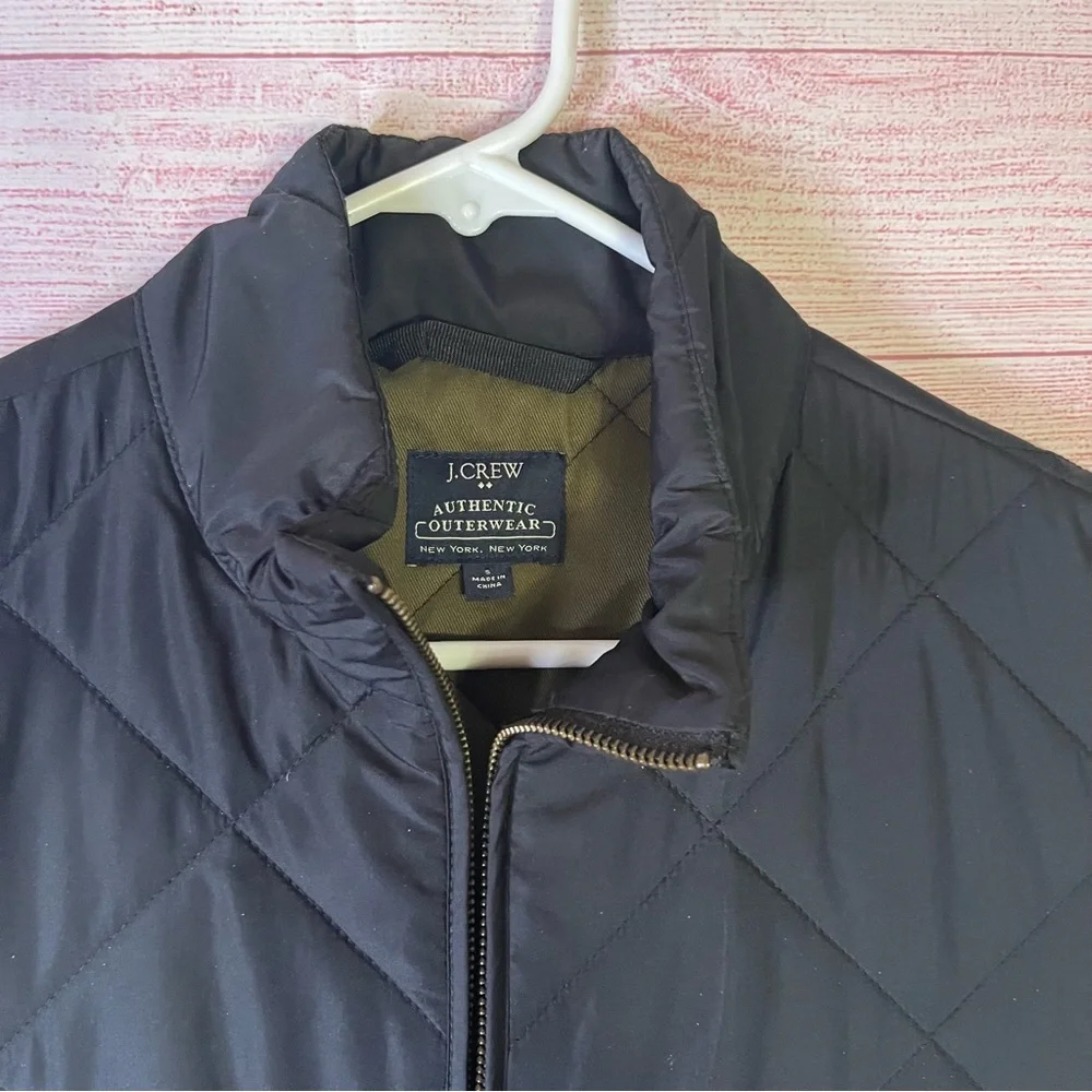 J. Crew Authentic Outerwear Full Zipper Black Vest Size‎ Small